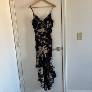 NWT Lulus Floral High-Low Ruffle Hem Dress Size Small